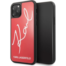 Karl Lagerfeld KLHCN65DLKSRE iPhone 11 Pro Max Piros Signature Csillogó Keménytok (GSM096102) tok és táska