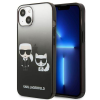 Karl Lagerfeld KLHCP13STGKCK iPhone 13 mini 5,4" keménytok fekete színátmenetes ikonikus Karl &amp; Choupette tok