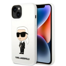 Karl Lagerfeld KLHCP14MSNIKBCH iPhone 14 Plus 6.7&quot; keménytok fehér/fehér szilikon Ikonik Ikonik tok és táska