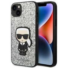 Karl Lagerfeld KLHCP14SGFKPG iPhone 14 6.1 &quot;keménytok ezüst csillámpelyhek Ikonik tok és táska