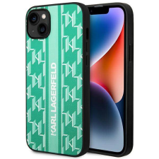 Karl Lagerfeld KLHCP14SPGKLSKN iPhone 14 6,1" keménytok zöld Monogram csíkos tok tok és táska