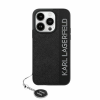 Karl Lagerfeld KLHCP15SPSAKDGCK Saffiano Rhinestones &amp; Charm tok iPhone 15/14/13 - fekete