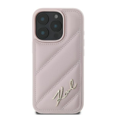 Karl Lagerfeld KLHCP16SPQDSMGP Quilted Signature keménytok iPhone 16 - rózsaszín tok és táska