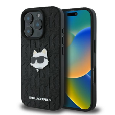 Karl Lagerfeld KLHCP16XPGKLCHPK Monogram Choupette Head Pin keménytok iPhone 16 Pro Max - fekete tok és táska