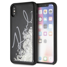 Karl Lagerfeld KLHCPXPH2IR iPhone X/Xs fekete Glitter Signature - Sötétben világító tok tok és táska