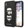 Karl Lagerfeld KLHCPXSAKICKCBK iPhone X/XS fekete keménytok Saffiano Karl&amp;Choupette fej