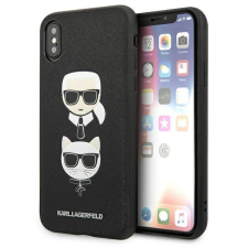 Karl Lagerfeld KLHCPXSAKICKCBK iPhone X/XS fekete keménytok Saffiano Karl&Choupette fej tok és táska