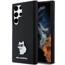 Karl Lagerfeld KLHCS23LSMHCNPK Samsung Galaxy S23 Ultra hardcase Silicone Choupette Metal Pin black tok és táska