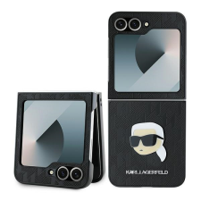Karl Lagerfeld KLHCZF6PGKSKIHK Saffiano Monogram tok Samsung Galaxy Z Flip6 F741 - fekete tok és táska