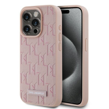 Karl Lagerfeld KLHMP15LPKHPORPP Leather Monogram Metal Logo tok iPhone 15 Pro - rózsaszín tok és táska