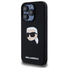 Karl Lagerfeld KLHMP15LSKHPPLK Silicone Karl Head MagSafe-kompatibilis tok iPhone 15 Pro - fekete tok és táska