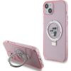 Karl Lagerfeld KLHMP15MHMRSKCP iPhone 15 Plus / 14 Plus 6.7" Rózsaszín Keménytok Karl&Choupette Magsafe Gyűrűs Állvány (KF001806)