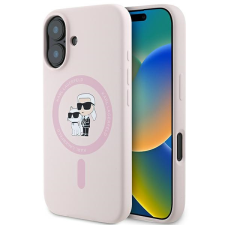 Karl Lagerfeld KLHMP16SSCMKCRHP Silicone Karl&amp;Choupette MagSafe keménytok iPhone 16 - rózsaszín tok és táska