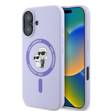 Karl Lagerfeld KLHMP16SSCMKCRHU Silicone Karl&Choupette Ring MagSafe keménytok iPhone 16 - lila tok és táska