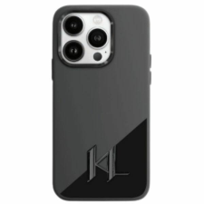 Karl Lagerfeld KLHMP16SSCMKMPCK Silicone Shadow Metal Initial MagSafe-kompatibilis keménytok iPhone 16 - fekete tok és táska