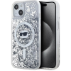 Karl Lagerfeld Liquid Glitter Choupette Head iPhone 15 MagSafe átlátszó tok (KLHMP15SLGCHSGH)