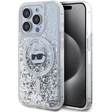 Karl Lagerfeld Liquid Glitter Choupette Head iPhone 15 Pro MagSafe átlátszó tok (KLHMP15LLGCHSGH) tok és táska