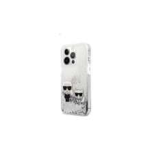 Karl Lagerfeld Liquid Glitter Karl and Choupette hátlap tok Apple iPhone 13 Pro, ezüst tok és táska