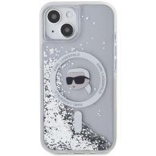 Karl Lagerfeld Liquid Glitter Karl Head iPhone 15 MagSafe átlátszó tok (KLHMP15SLGKISGH) tok és táska