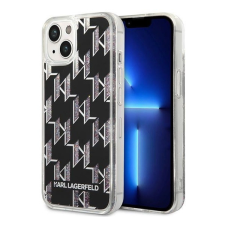 Karl Lagerfeld Liquid Glitter Monogram Apple iPhone 14 Plus hátlap tok, fekete tok és táska