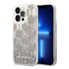Karl Lagerfeld Liquid Glitter Monogram Apple iPhone 14 Pro hátlap tok, ezüst tok és táska