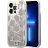 Karl Lagerfeld Liquid Glitter Monogram Apple iPhone 14 Pro Max hátlap tok, ezüst (KLD1151)