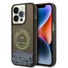 Karl Lagerfeld Liquid Glitter RSG tok iPhone 14 Pro-hoz - fekete tok és táska