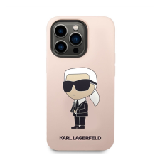 Karl Lagerfeld Liquid Ikonik NFT szilikon hátlap tok Apple iPhone 14 Max, rózsaszín tok és táska