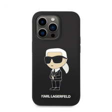 Karl Lagerfeld Liquid Ikonik NFT szilikon hátlap tok Apple iPhone 14 Pro, fekete tok és táska