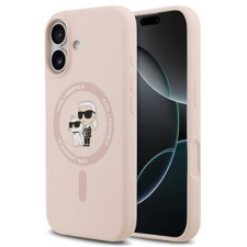 Karl Lagerfeld Liquid Karl and Choupette iPhone 17 rózsaszín szilikon MagSafe tok (KLHMP17SSCMKCRHP) tok és táska