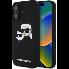Karl Lagerfeld Liquid Silicone Double Heads MagSafe iPhone 16 Plus Black tok (KLHMP16MSKCHPPLK) tok és táska