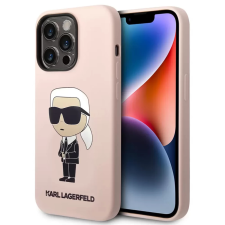 Karl Lagerfeld Liquid Silicone hátlaptok iPhone 15 Pro Max Ikonik rózsaszín mobiltelefon kellék