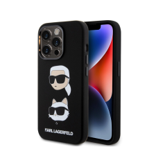 Karl Lagerfeld Liquid Silicone Karl and Choupette Heads Case for iPhone 15 Pro fekete (KLHCP15LSDHKCNK) tok és táska