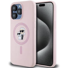 Karl Lagerfeld Liquid Silicone Karl and Choupette MagSafe iPhone 15 Pro Pink tok tok és táska