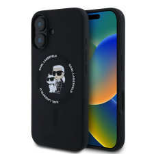 Karl Lagerfeld Liquid Silicone Karl and Choupette MagSafe tok iPhone 16 Pro - fekete tok és táska