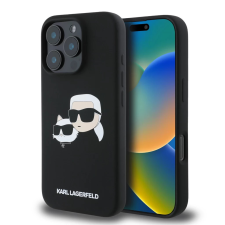 Karl Lagerfeld Liquid Silicone MagSafe tok iPhone 16 Pro Double Heads fekete tok és táska