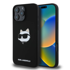 Karl Lagerfeld Liquid Silicone MagSafe tok iPhone 16 Pro Max Choupette Head fekete tok és táska