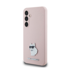 Karl Lagerfeld Liquid Silicone Metal Choupette Samsung Galaxy S23 FE hátlap tok, rózsaszin tok és táska