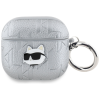 Karl Lagerfeld Monogram Choupette Head Apple AirPods 4 tok, ezüst