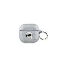 Karl Lagerfeld Monogram Karl Head Apple AirPods 4 tok, ezüst fülhallgató, fejhallgató tok