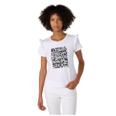  KARL LAGERFELD női RUFFLE L póló, fehér