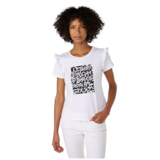  KARL LAGERFELD női RUFFLE M póló, fehér női póló