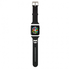 Karl Lagerfeld óraszíj fekete KLAWLSLCK Apple Watch 42mm / 44mm / 45mm / 49mm okosóra kellék