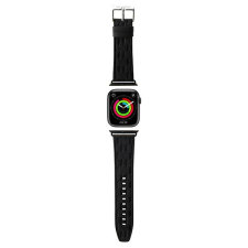 Karl Lagerfeld óraszíj KLAWMSAKLHPK Apple Watch 38/40/41mm fekete szíj Saffiano Monogram tok okosóra kellék