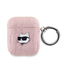 Karl Lagerfeld PU domborított Choupette tok AirPods 1/2 készülékhez rózsaszín fülhallgató, fejhallgató tok