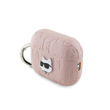 Karl Lagerfeld PU Embossed Choupette Head Apple AirPods Pro 2 tok, rózsaszín fülhallgató, fejhallgató tok
