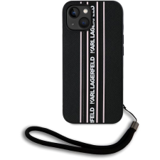 Karl Lagerfeld PU Saffiano Athleisure Stripe and Strap iPhone 15 rózsaszín tok tok és táska