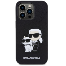 Karl Lagerfeld PU Saffiano Karl and Choupette iPhone 15 Pro Max tok, fekete tok és táska