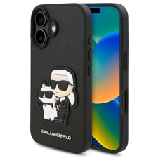 Karl Lagerfeld PU Saffiano Karl and Choupette iPhone 16 Plus fekete tok tok és táska