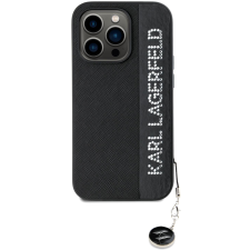 Karl Lagerfeld PU Saffiano Rhinestone Charm iPhone 14 Pro Max fekete tok (KLHCP14XPSAKDGCK) tok és táska
